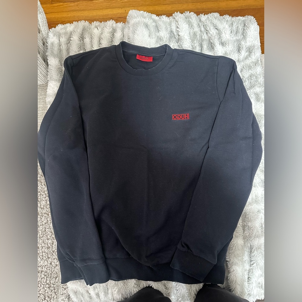 Hugo crewneck sweatshirt for men, size L, 100% cotton